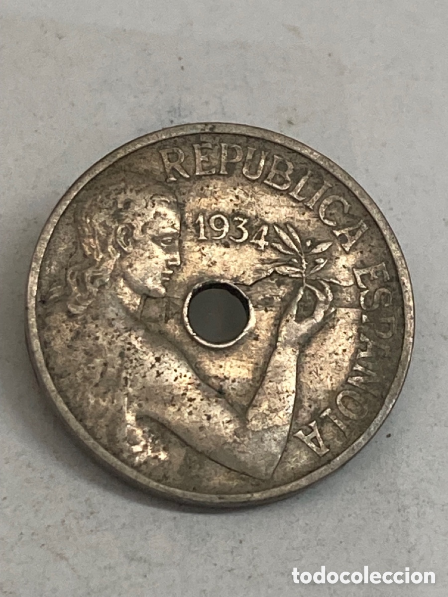 Monedas Rep&uacute;blica: Moneda de 25 pesetas 1934 - Foto 1