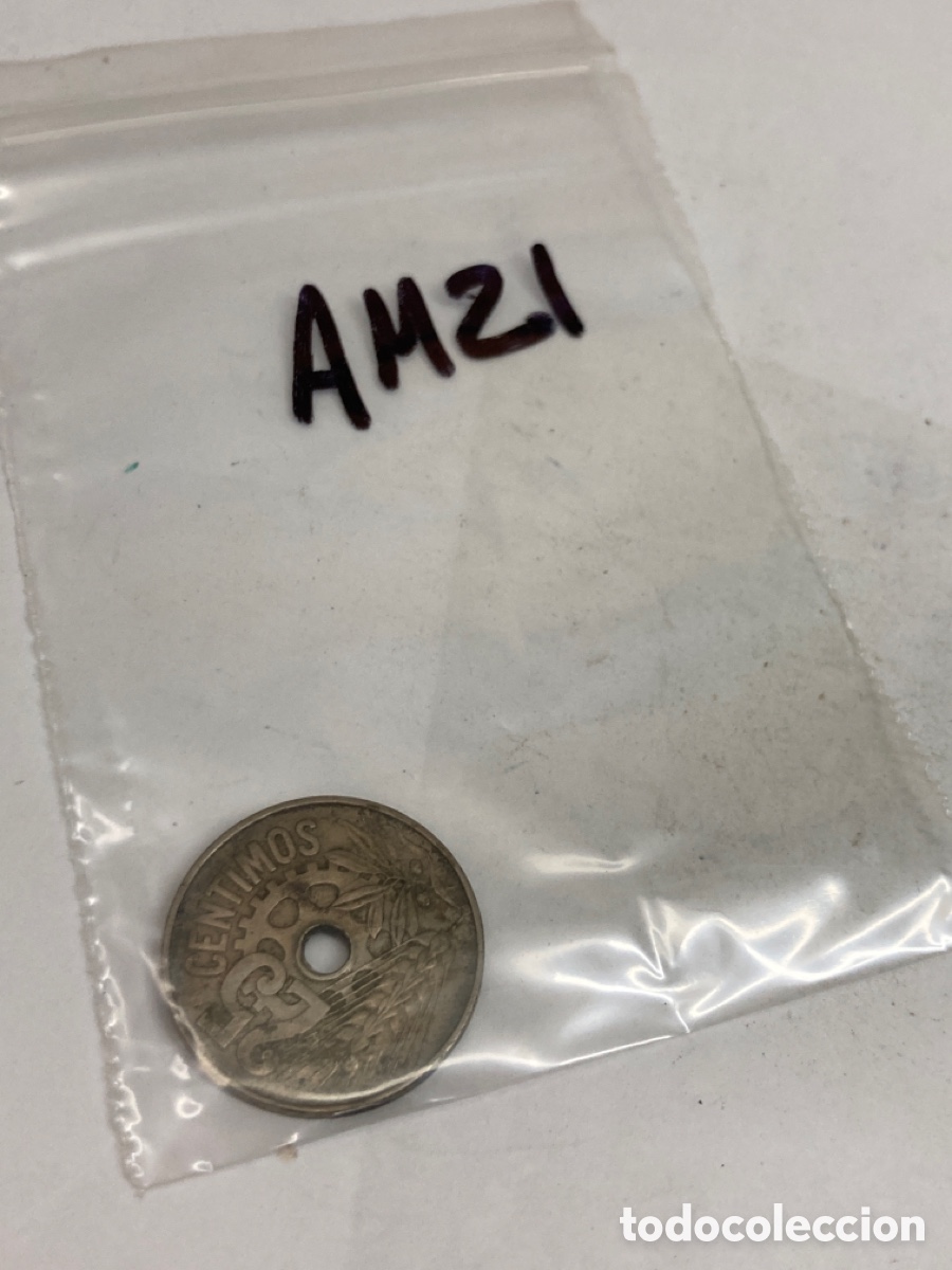 Monedas Rep&uacute;blica: Moneda de 25 c&eacute;ntimos 1934 - Foto 3