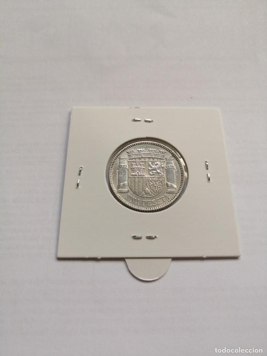 Monedas Rep&uacute;blica: 1 Peseta 1933 * 34 plata - Foto 2