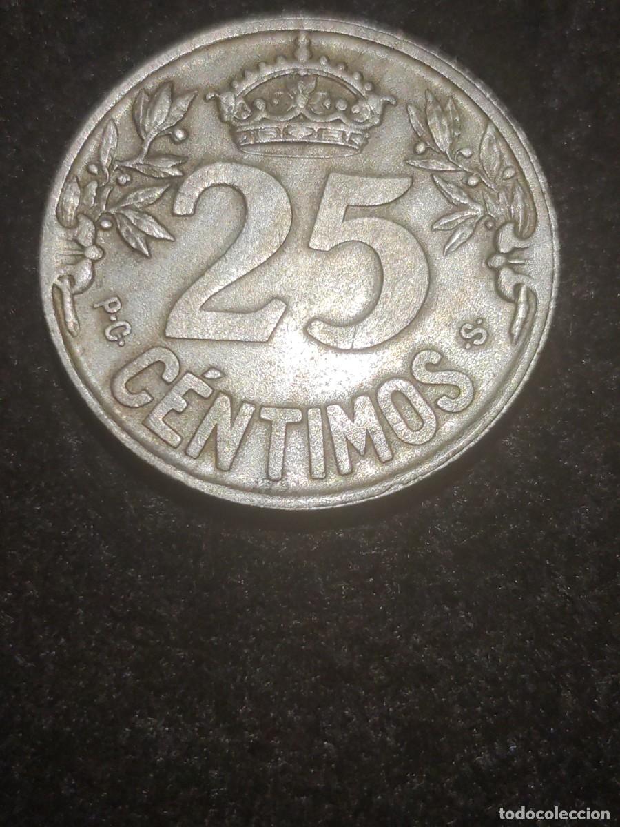 Monedas Rep&uacute;blica: 25 CENTIMOS 1.925. - Foto 3