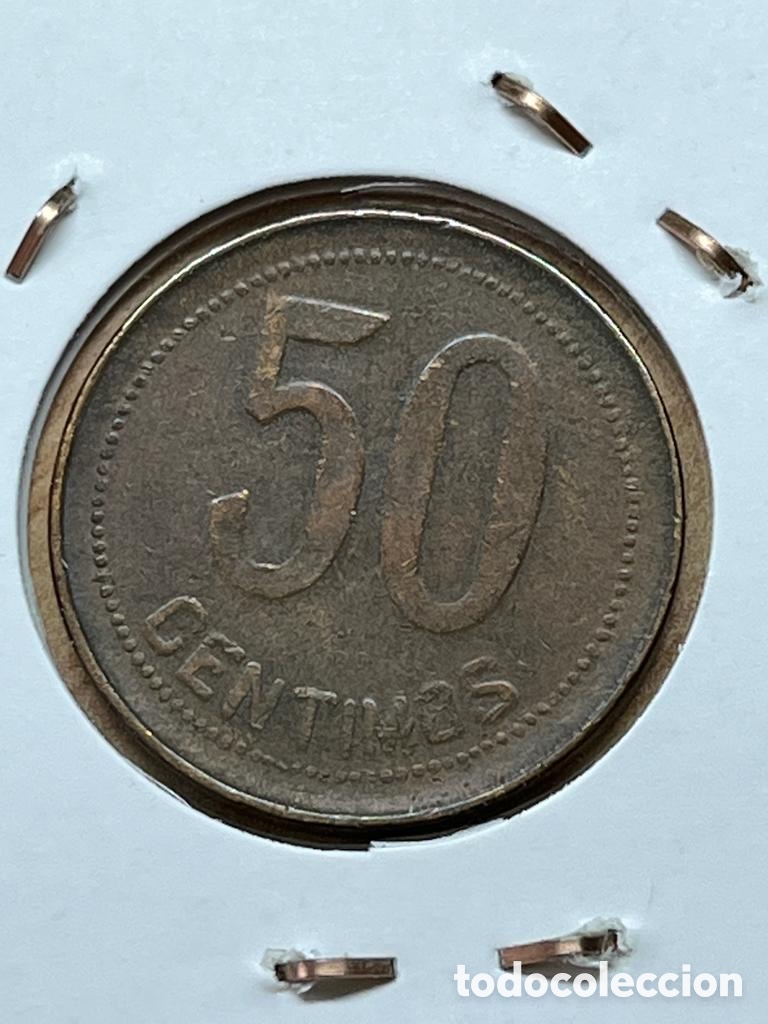 Monedas Rep&uacute;blica: Moneda 50 c&eacute;ntimos de 1937 - Foto 2