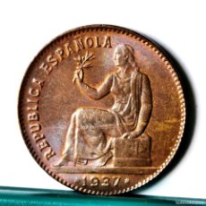 Monedas República: ⚜️ AM630. VARIANTE ORLA DE PUNTOS CUADRADOS. MUY BELLA. 50 CÉNTIMOS 1937 *3*6. Lote 373664314
