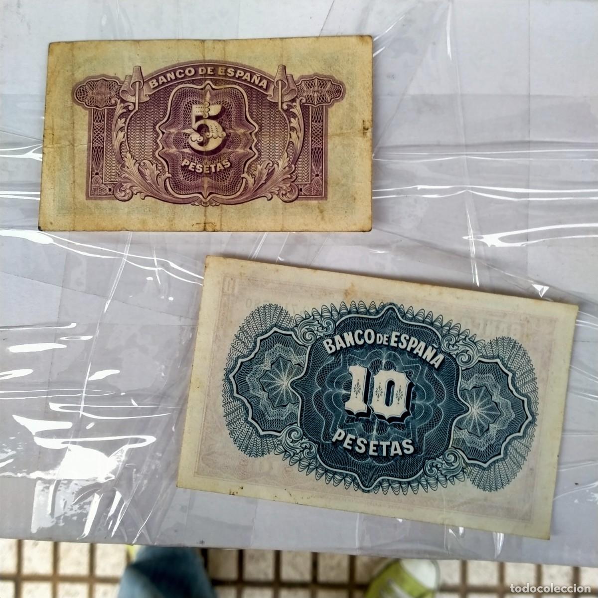 Monedas Rep&uacute;blica: BILLETES DE 5-10 PESETAS - Foto 2