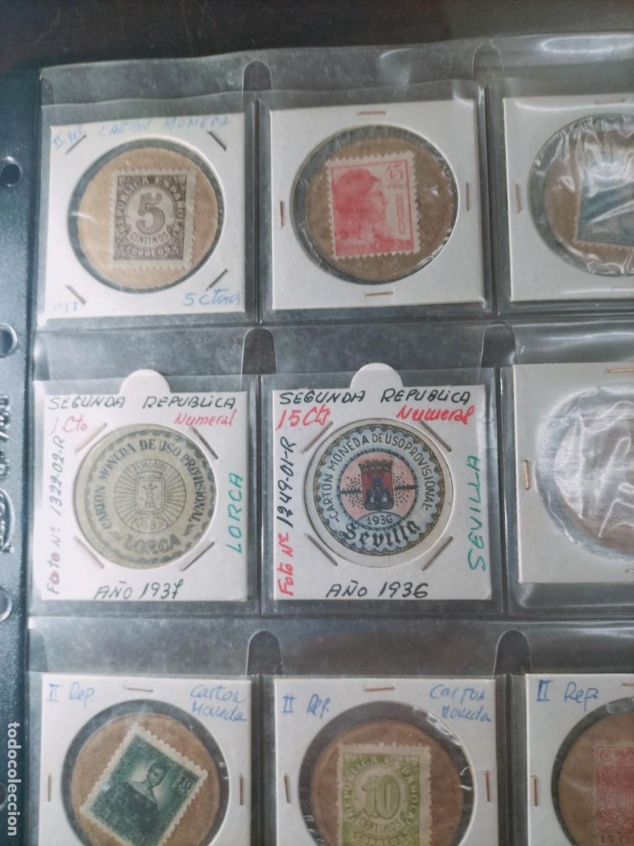Monedas Rep&uacute;blica: Cart&oacute;n moneda de la II Rep&uacute;blica - Foto 4