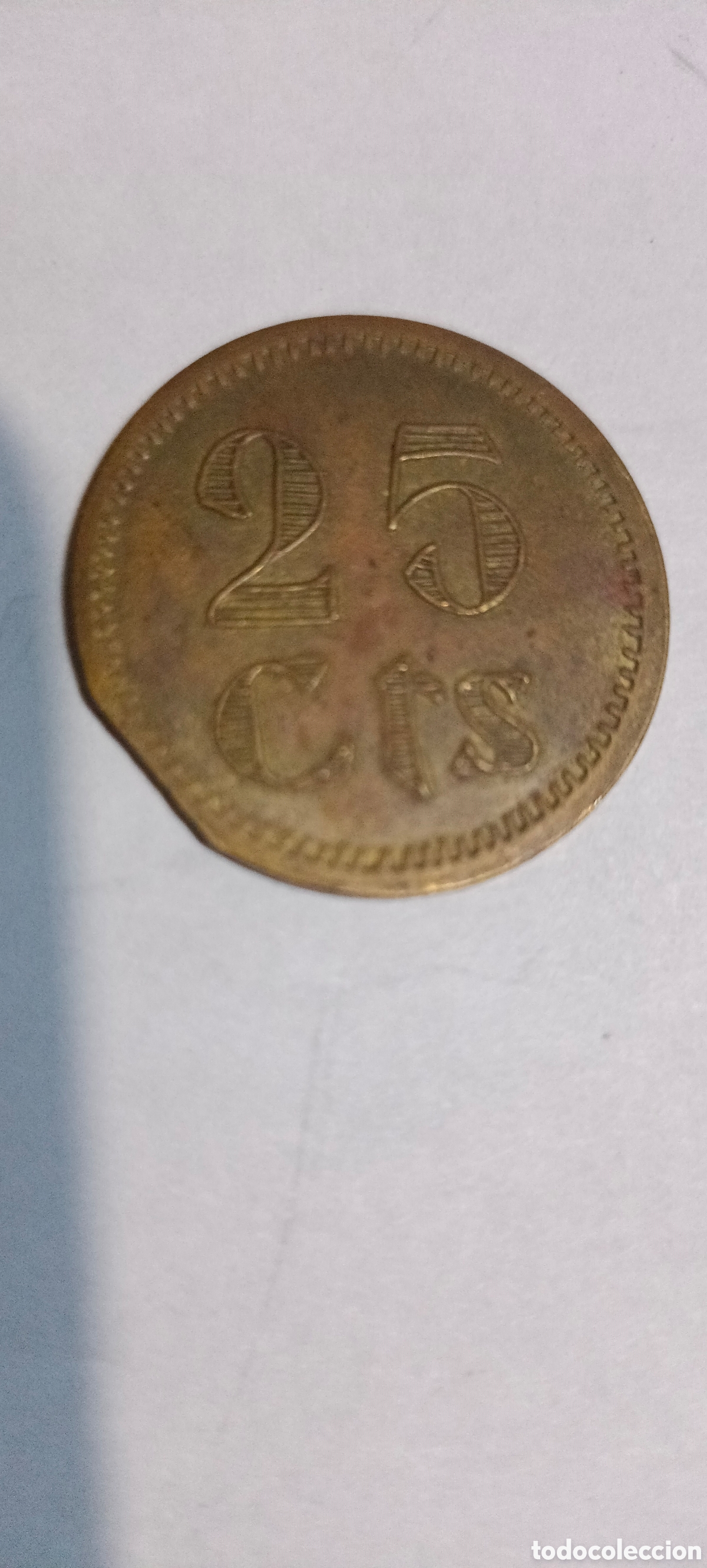 Monedas Rep&uacute;blica: Moneda Puebla de Cazalla 25 c&eacute;ntimos - Foto 3
