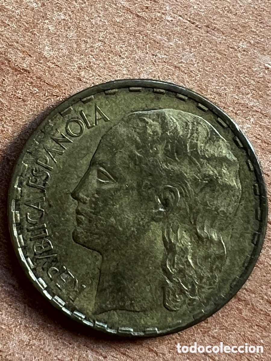 Monedas Rep&uacute;blica: 1 Peseta de 1937. - Foto 1
