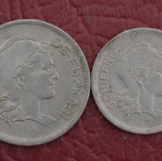 Monedas República: GOBIERNO DE EUZKADI. 1937 SERIE 1 Y 2 PESETAS NIQUEL. MBC. FALTA LIMPIAR. Lote 386432709