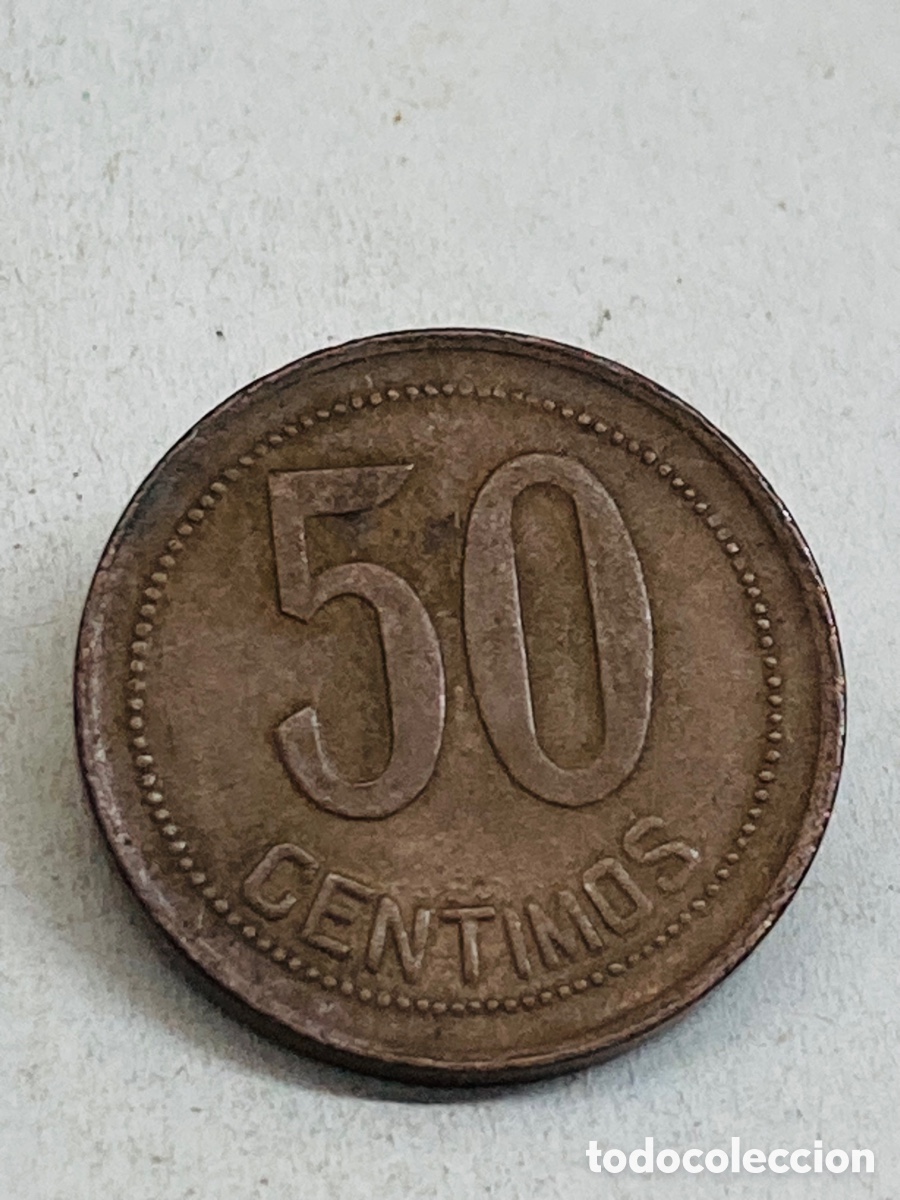 Monedas Rep&uacute;blica: Moneda de 50 c&eacute;ntimos 1937 - Foto 1