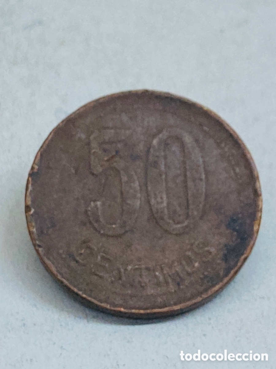 Monedas Rep&uacute;blica: Moneda 50 c&eacute;ntimos 1937 rep&uacute;blica - Foto 2