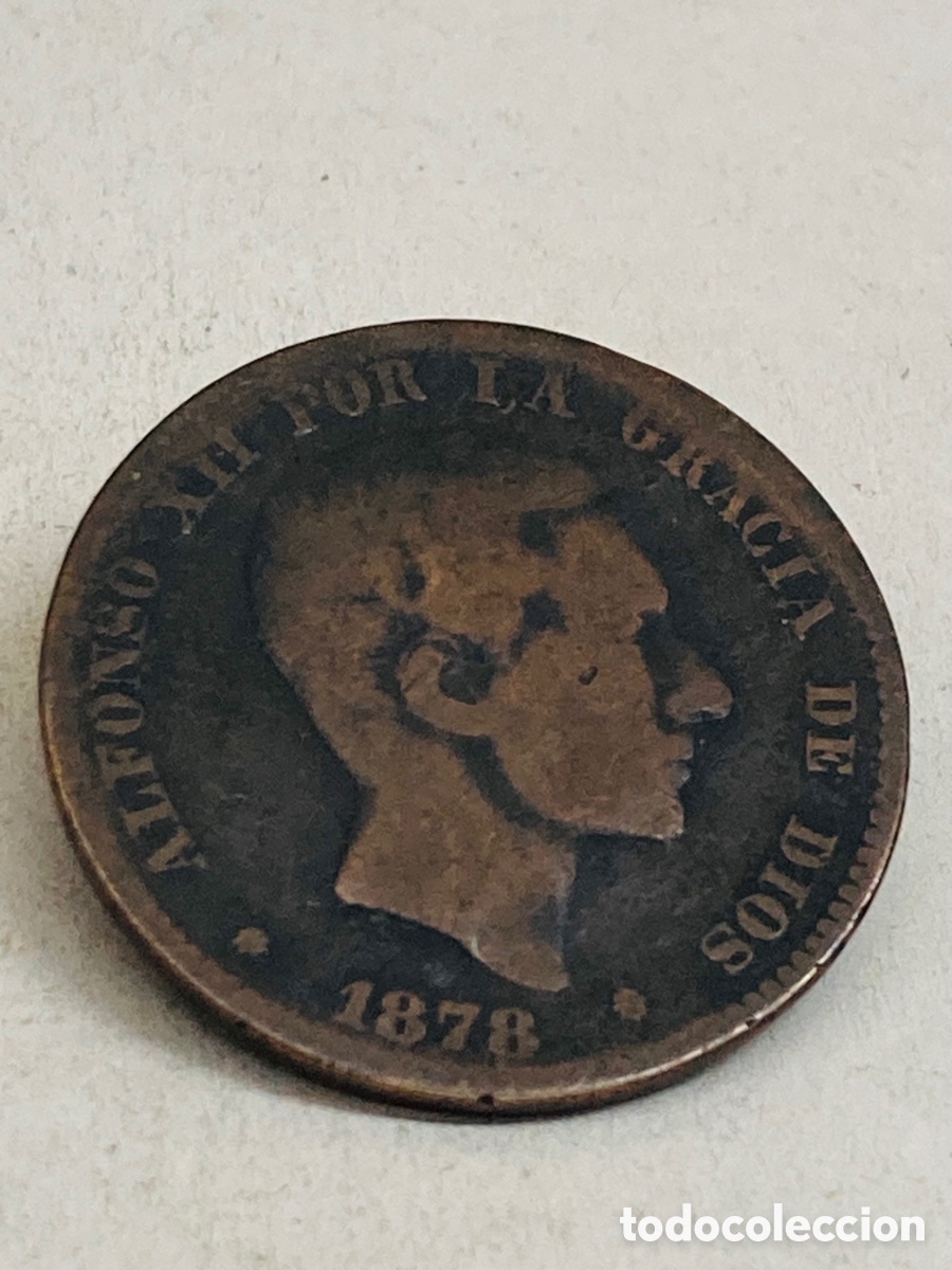 Monedas Rep&uacute;blica: Moneda de diez c&eacute;ntimos 1878 - Foto 2