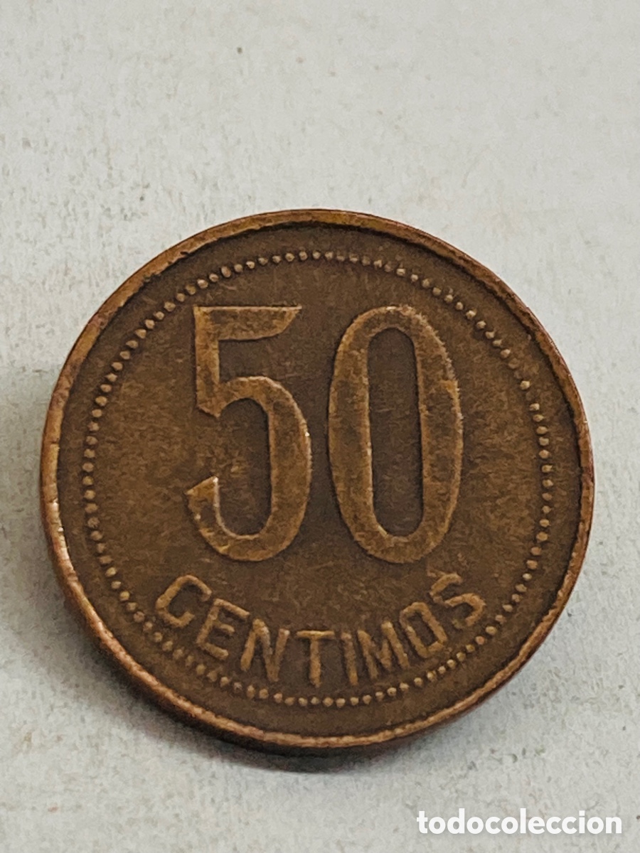 Monedas Rep&uacute;blica: Moneda de 50 c&eacute;ntimos 1937 - Foto 1