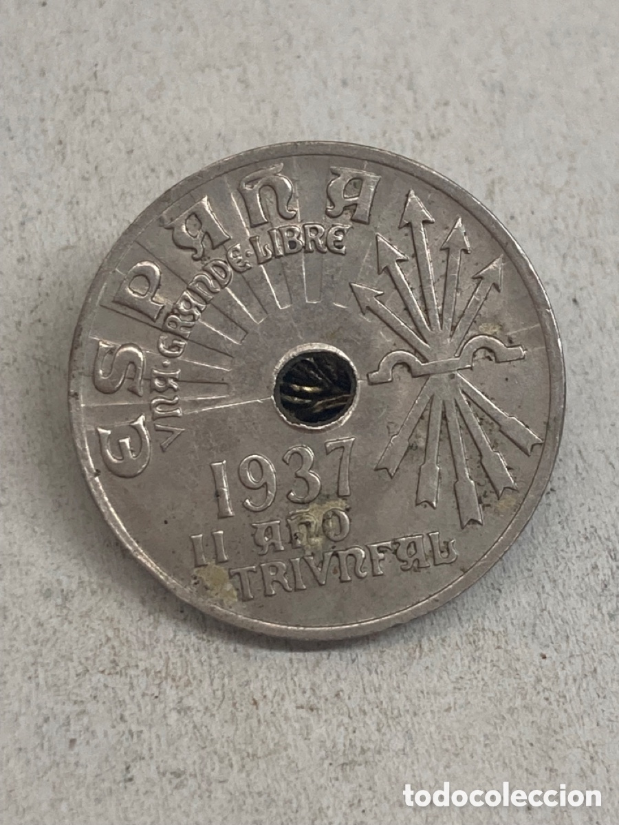 Monedas Rep&uacute;blica: Moneda de 25 c&eacute;ntimos 1937 - Foto 2