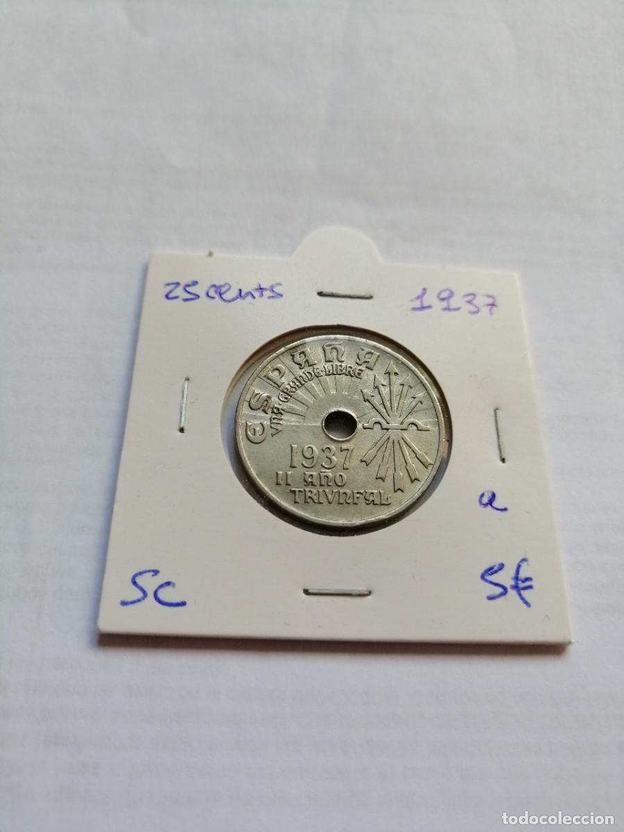 Monedas Rep&uacute;blica: 25 Centimos 1937 SC - Foto 1