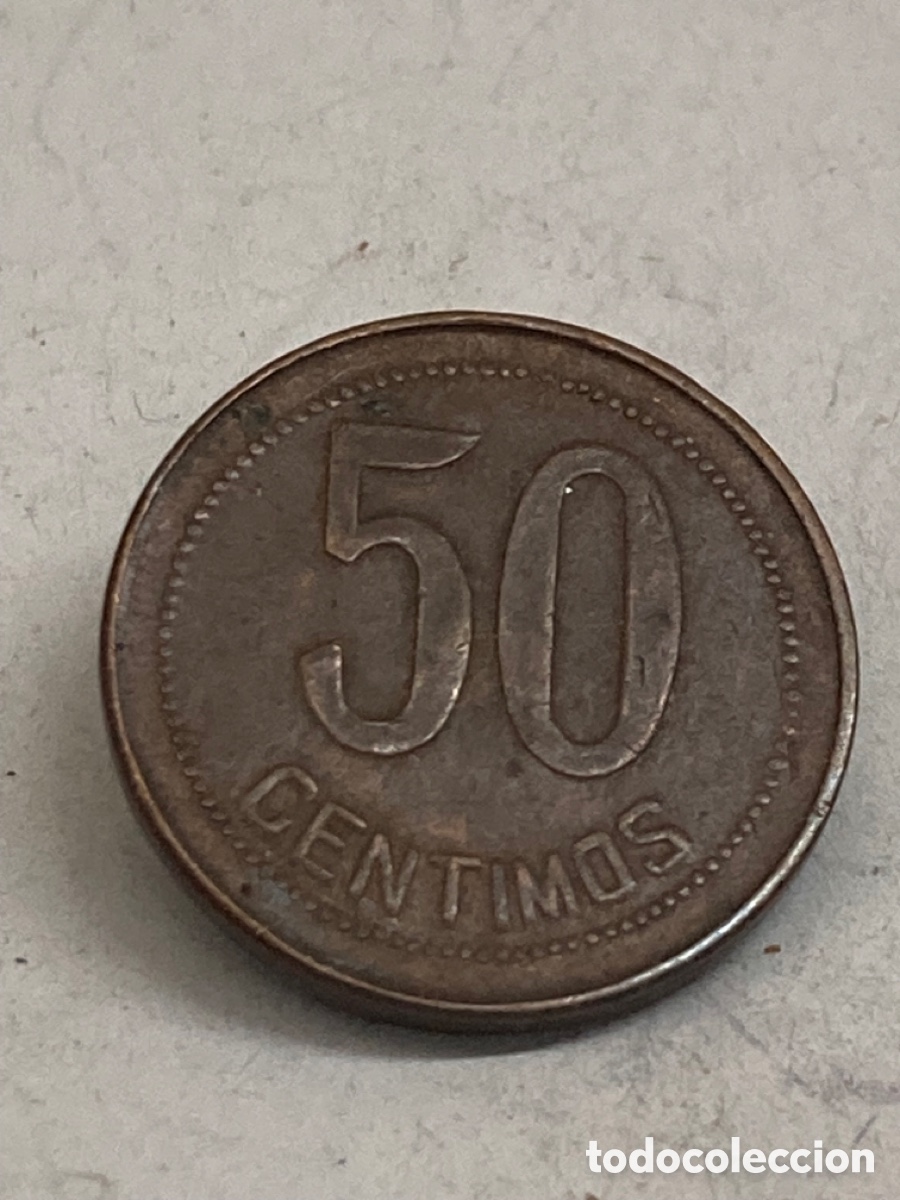 Monedas Rep&uacute;blica: Moneda de cincuenta c&eacute;ntimos 1937 - Foto 1
