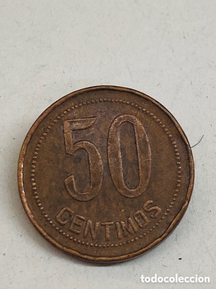 Monedas Rep&uacute;blica: Moneda de cincuenta c&eacute;ntimos 1937 - Foto 1