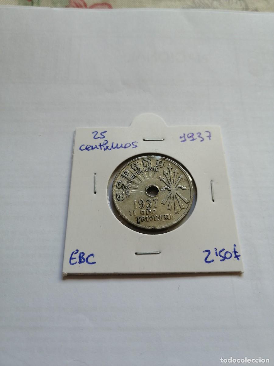 Monedas Rep&uacute;blica: 25 Centimos 1937 EBC - Foto 1