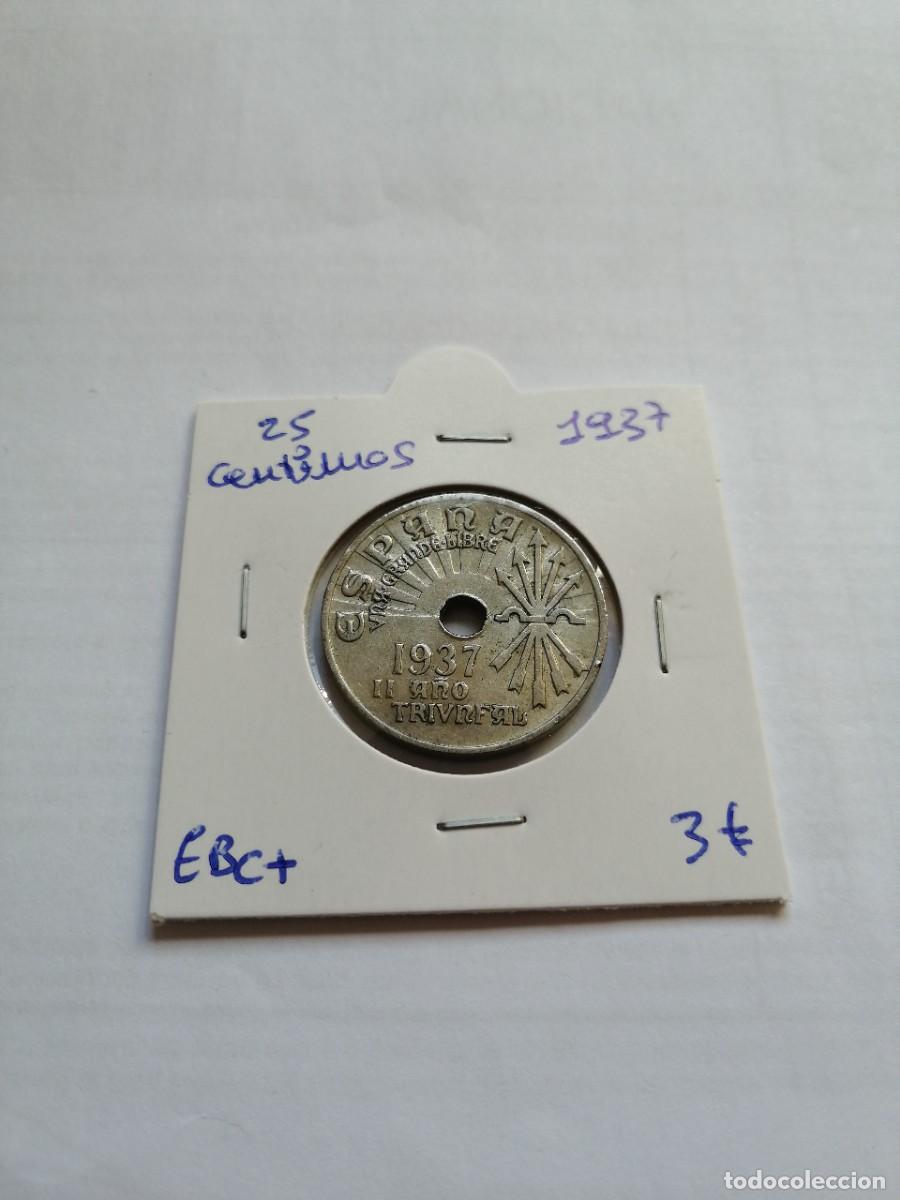 Monedas Rep&uacute;blica: 25 Centimos 1937 EBC+ - Foto 1