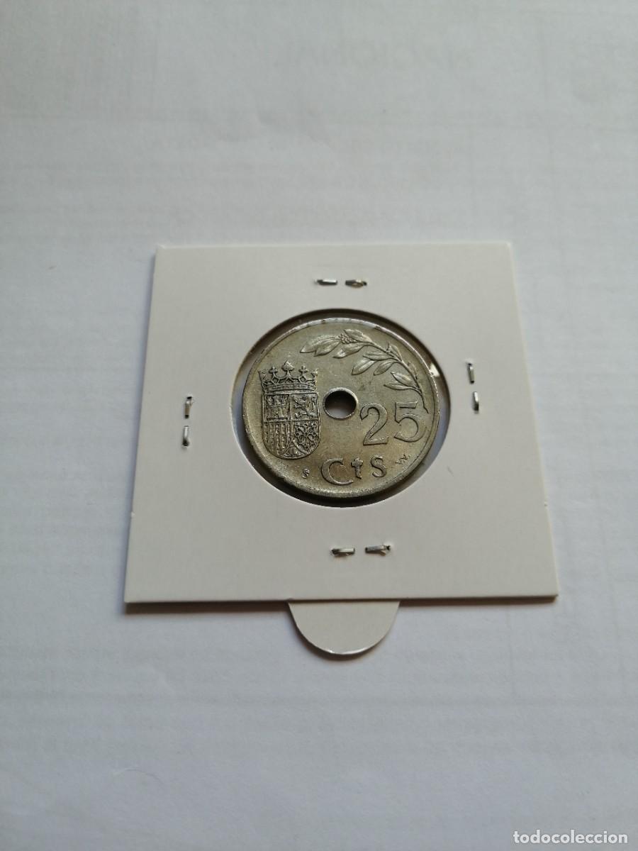 Monedas Rep&uacute;blica: 25 Centimos 1937 EBC+ - Foto 2