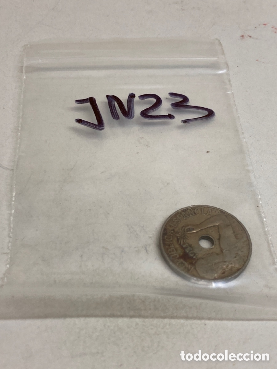 Monedas Rep&uacute;blica: Moneda de veinticinco c&eacute;ntimos 1934 - Foto 3
