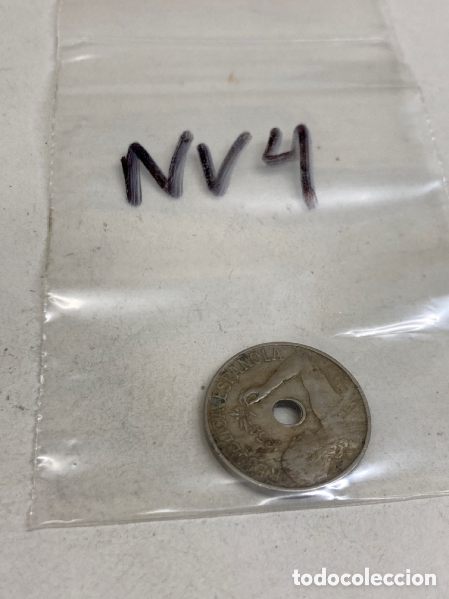 Monedas Rep&uacute;blica: Moneda de 25 c&eacute;ntimos 1934 - Foto 3