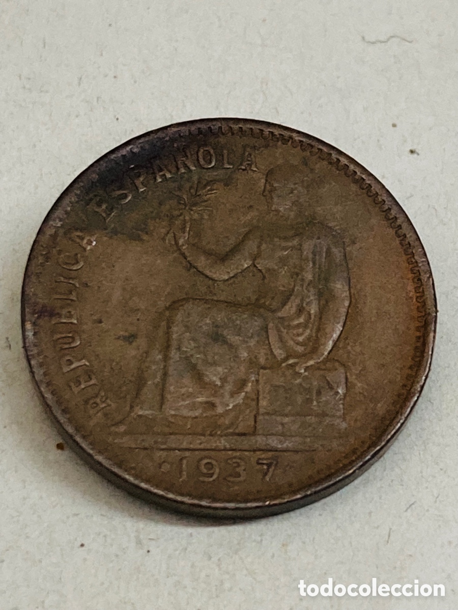 Monedas Rep&uacute;blica: Moneda de 50 c&eacute;ntimos 1937 - Foto 1