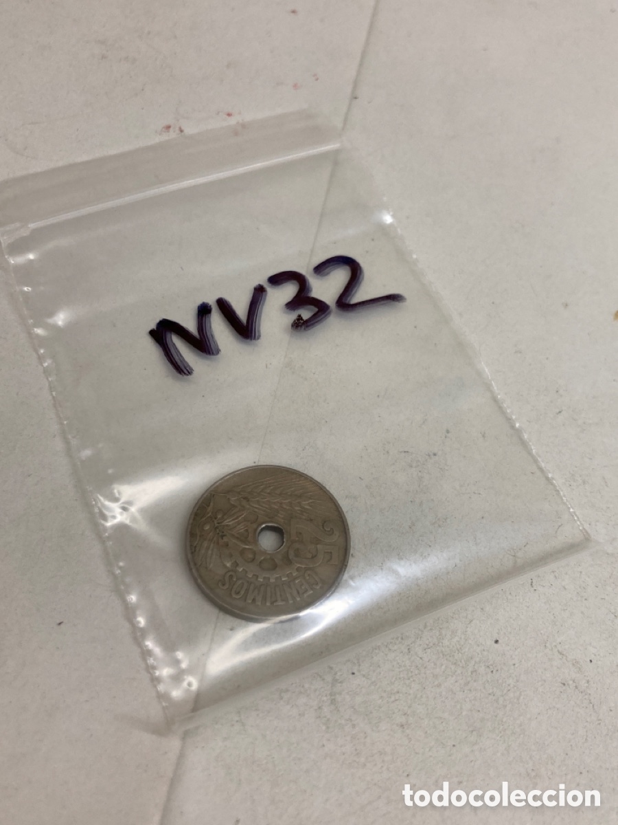 Monedas Rep&uacute;blica: Moneda de 25 c&eacute;ntimos 1934 - Foto 3