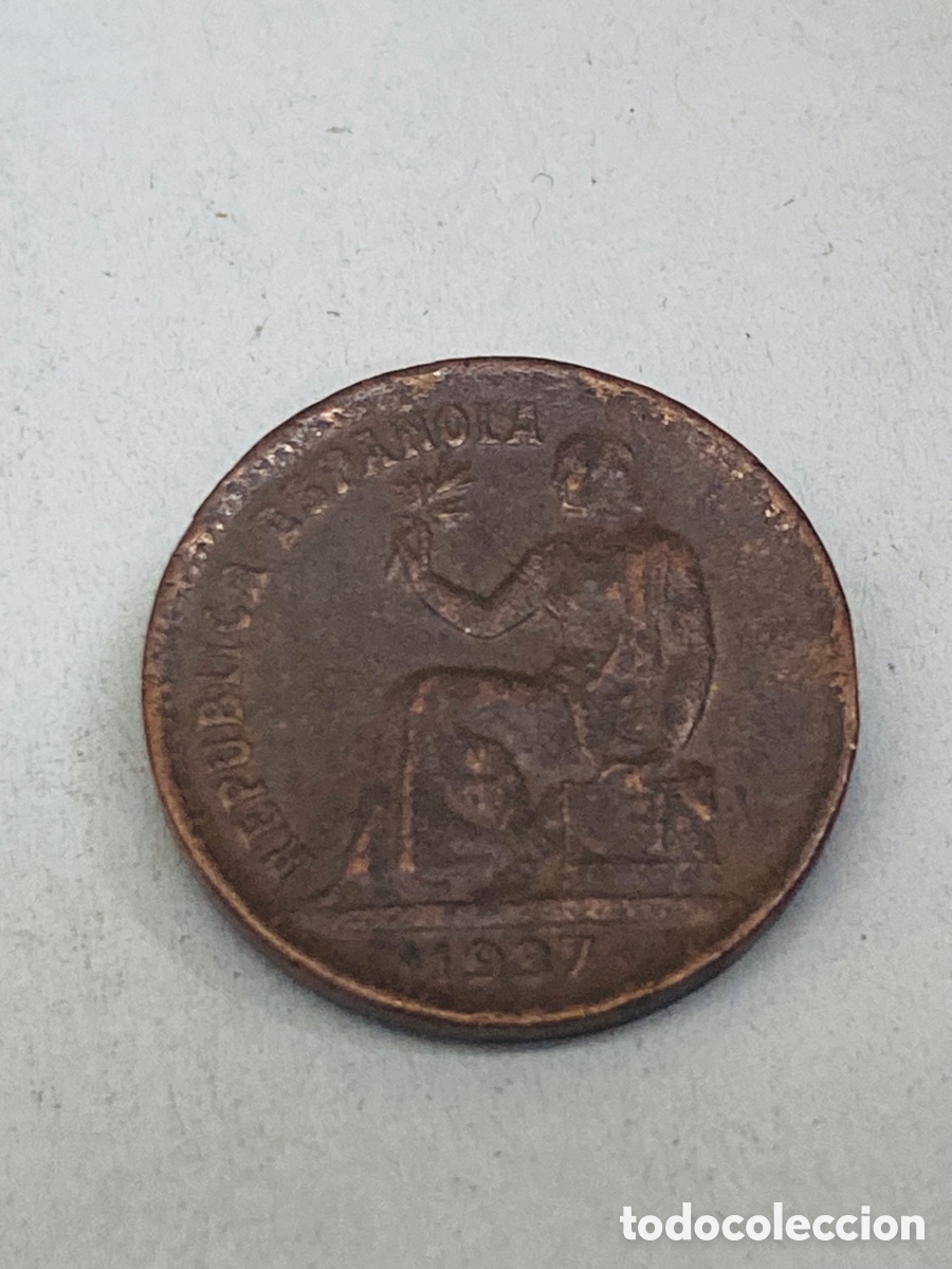 Monedas Rep&uacute;blica: Moneda de cincuenta c&eacute;ntimos 1937 - Foto 2