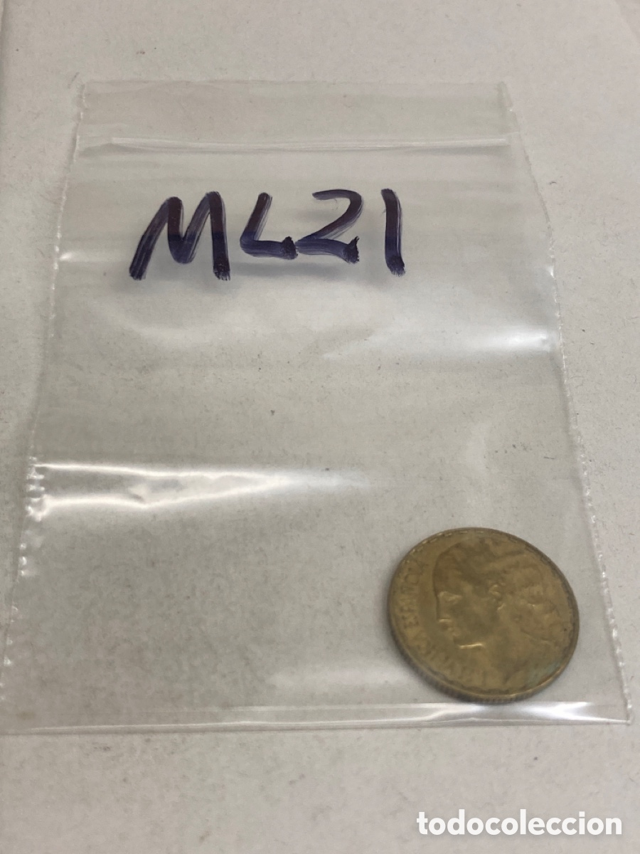 Monedas Rep&uacute;blica: Moneda de una peseta 1937 - Foto 3