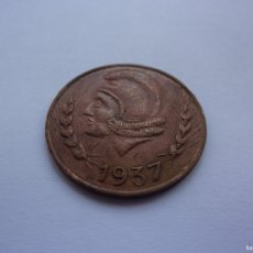 Monedas República: 17SCX20 ESPAÑA REPÚBLICA CONSEJO MUNICIPAL DE IBI 25 CÉNTIMOS 1937. REVERSO CON MAPA