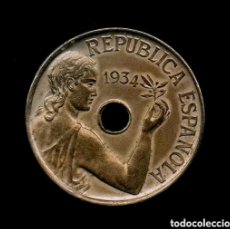 Monedas República: 25 CÉNTIMOS 1934 REPÚBLICA ESPAÑOLA SC PRECIOSA PÁTINA. Lote 400994179