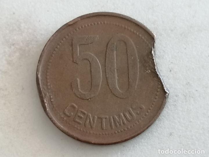 Monedas Rep&uacute;blica: MONEDA 50 CENTIMOS 1937 - Foto 2