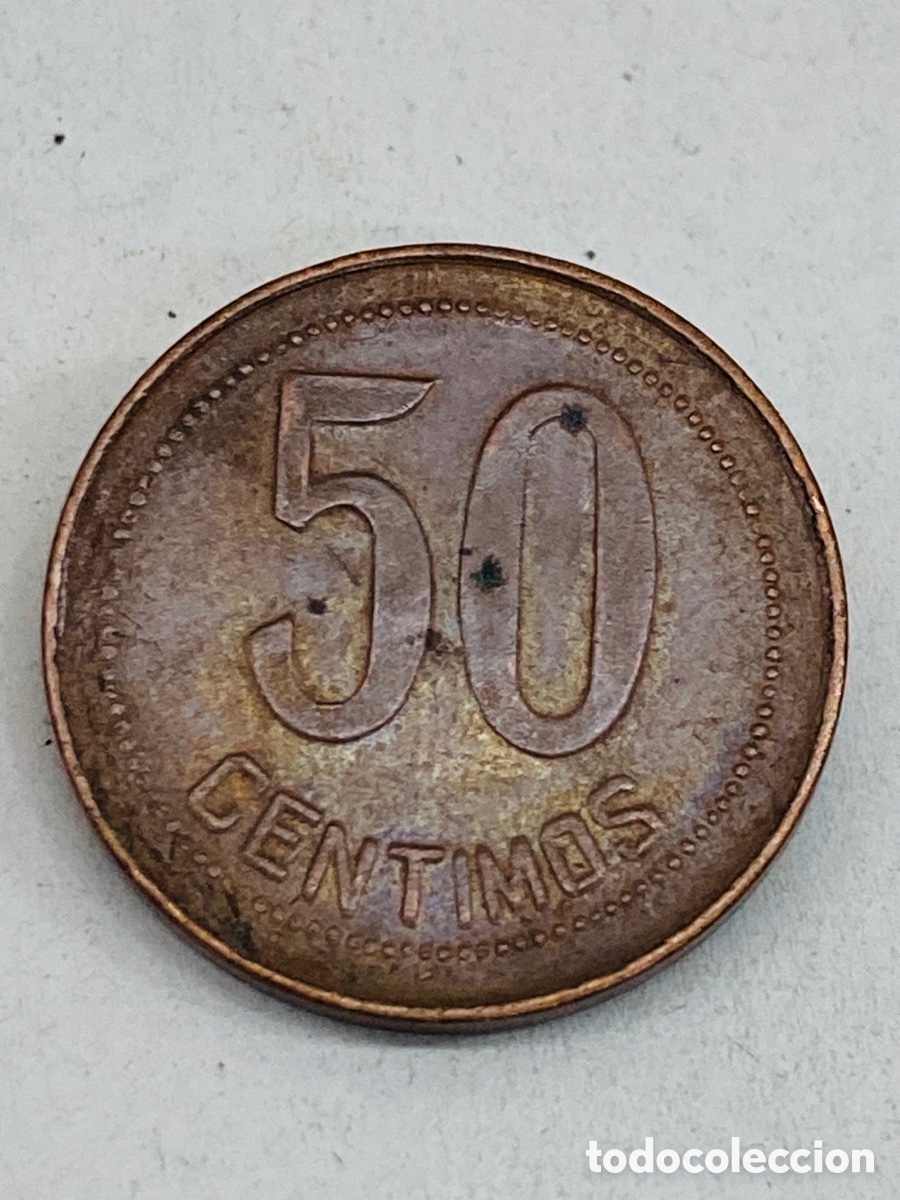 Monedas Rep&uacute;blica: Moneda 50 c&eacute;ntimos Rep&uacute;blica 1937 - Foto 1