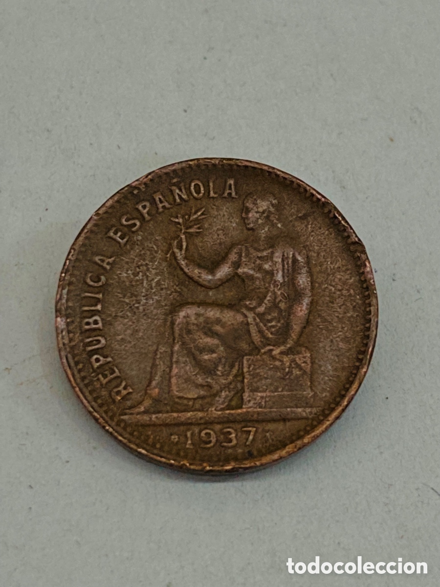 Monedas Rep&uacute;blica: Moneda de 50 c&eacute;ntimos 1937 Rep&uacute;blica - Foto 1