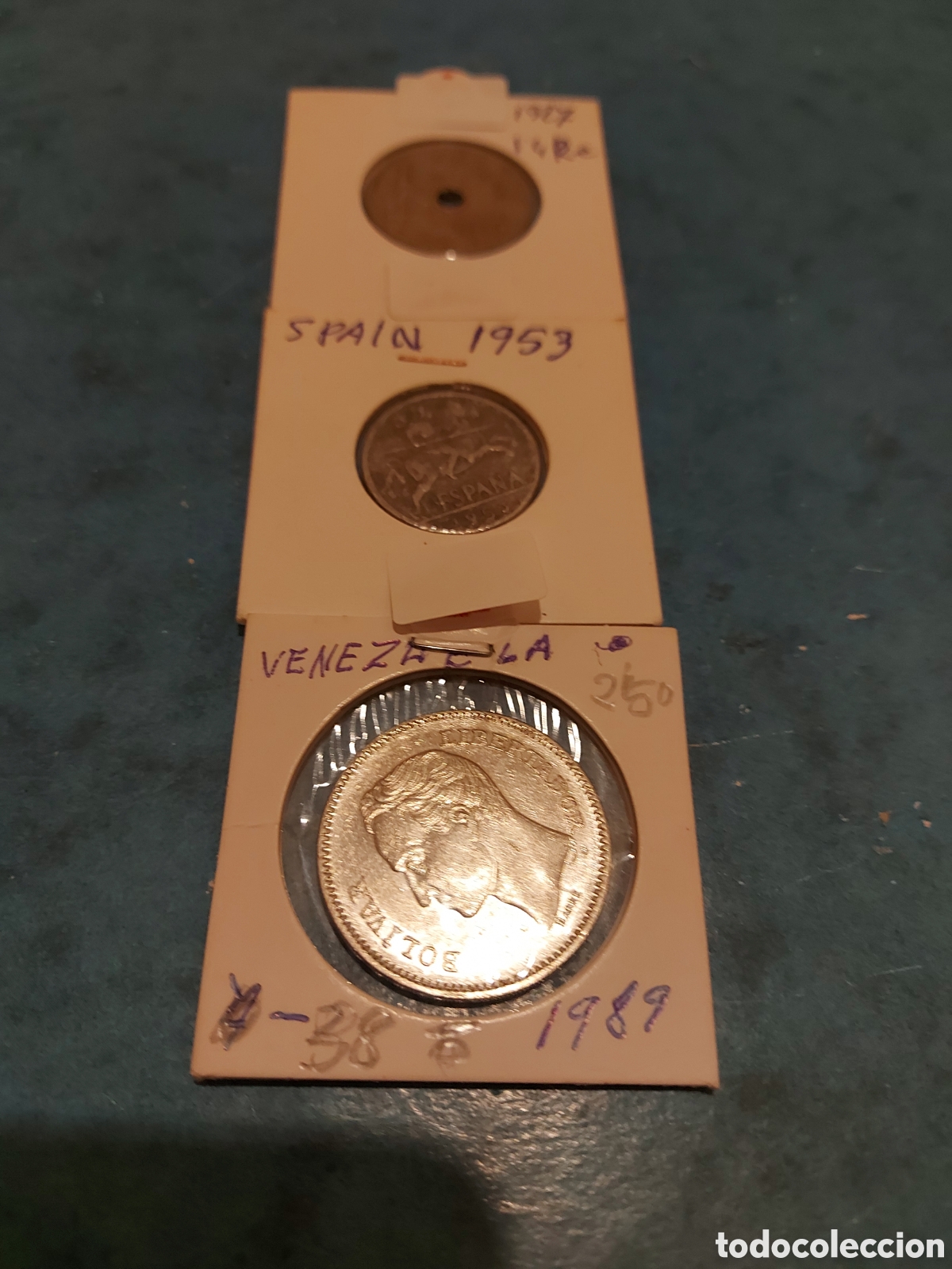 Monedas Rep&uacute;blica: 2 d2eEspa&ntilde;a y 1Venezuela - Foto 1
