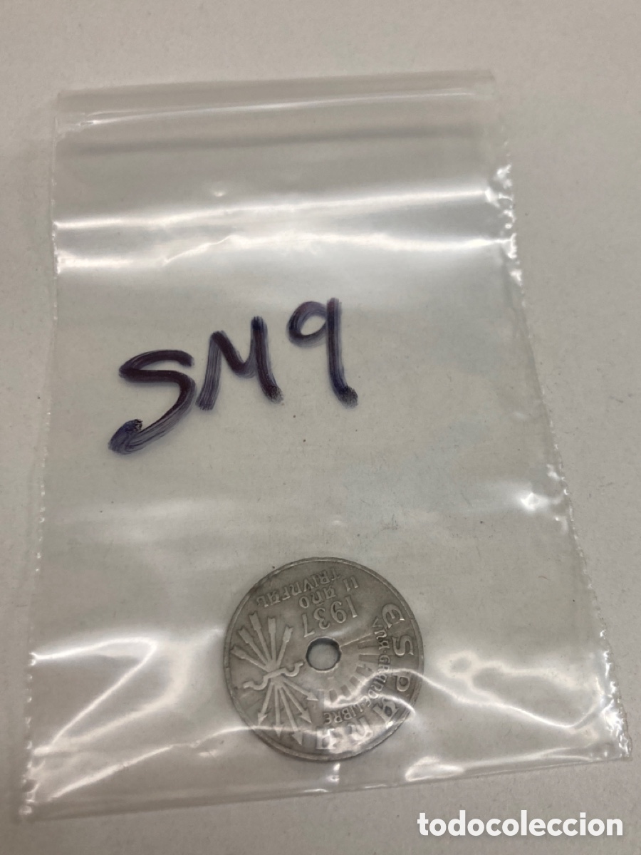 Monedas Rep&uacute;blica: Moneda de veinticinco c&eacute;ntimos 1937 - Foto 3