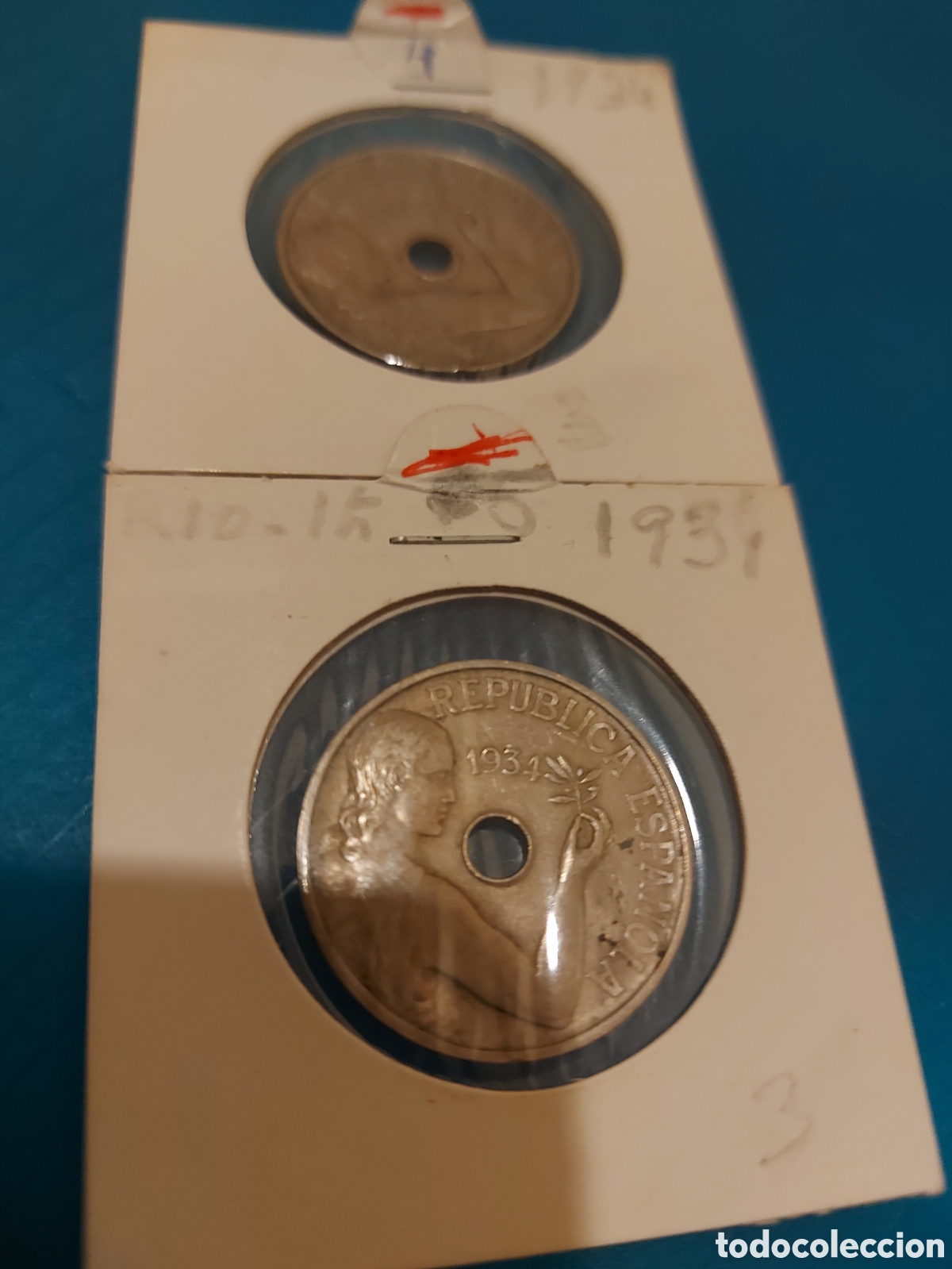 Monedas Rep&uacute;blica: 2 monedas de 1934 - Foto 1