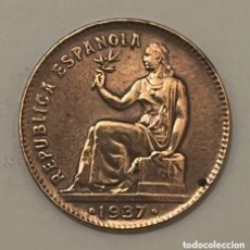Monedas República: MONEDA 5O CENTIMOS 1937 REPUBLICA ESTRELLAS ANEPIGRAFAS, BUEN ESTADO