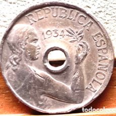 Monedas República: 25 CÉNTIMOS REPUBLICA ESPAÑOLA AÑO 1934