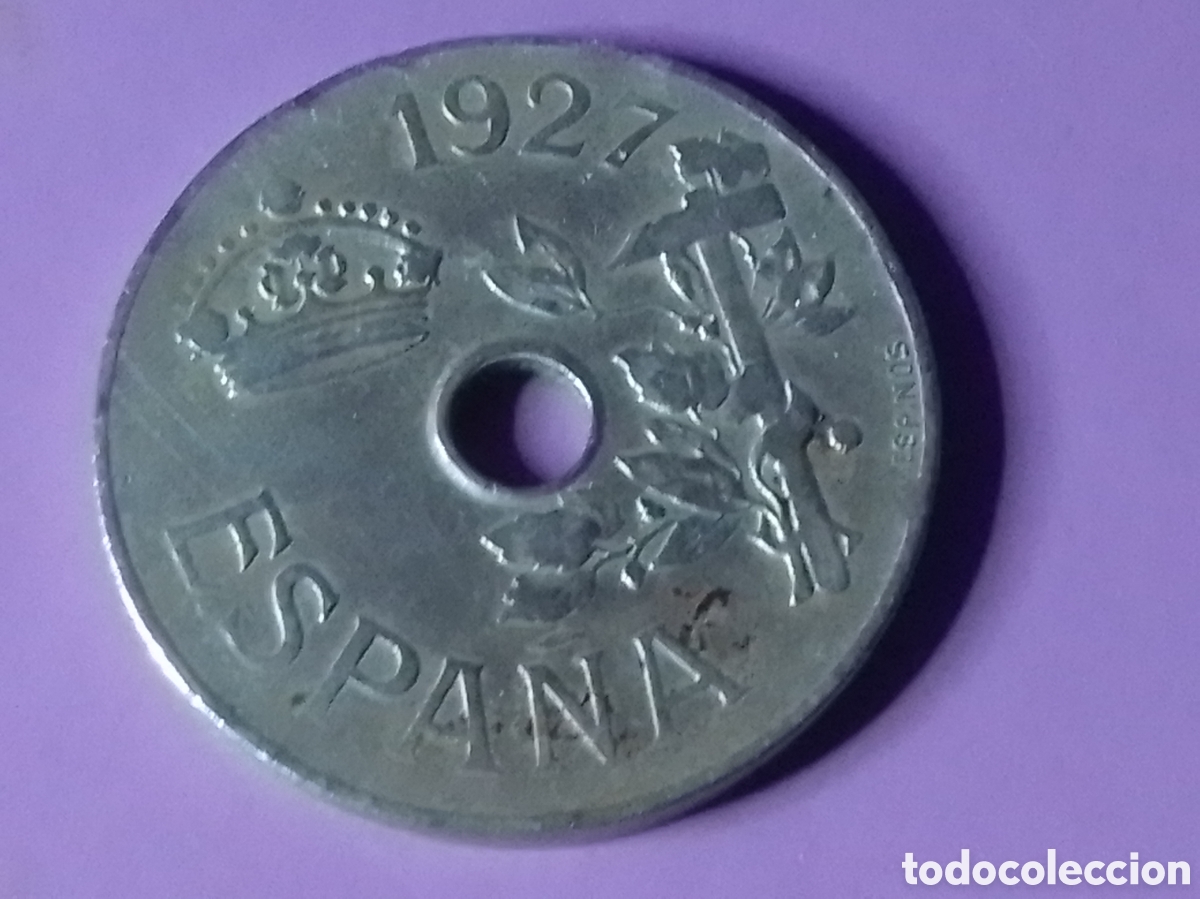 Monedas Rep&uacute;blica: 25 c&eacute;ntimos 1927 Espa&ntilde;a - Foto 1