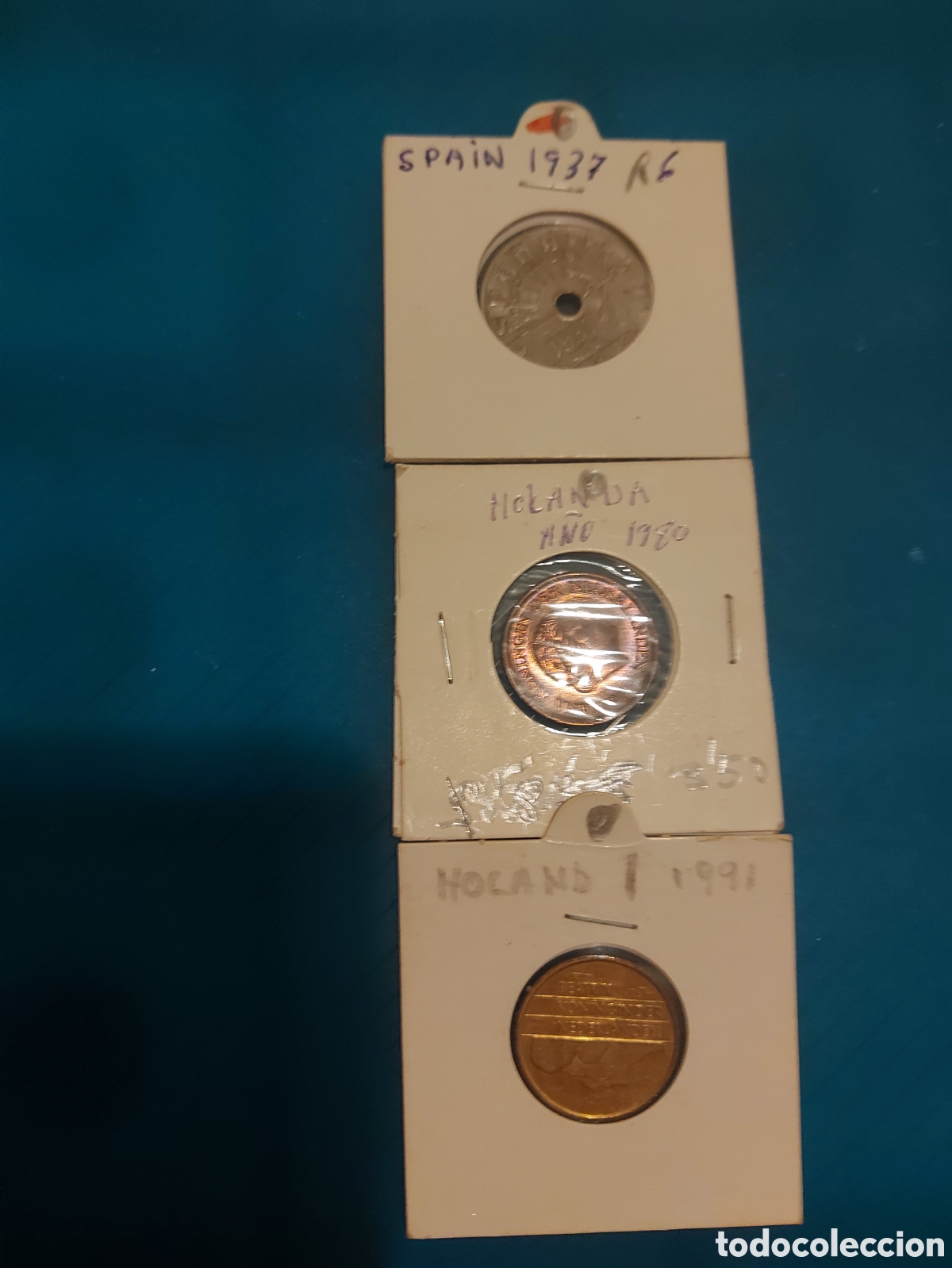 Monedas Rep&uacute;blica: 1Spain1937 2Holand - Foto 1