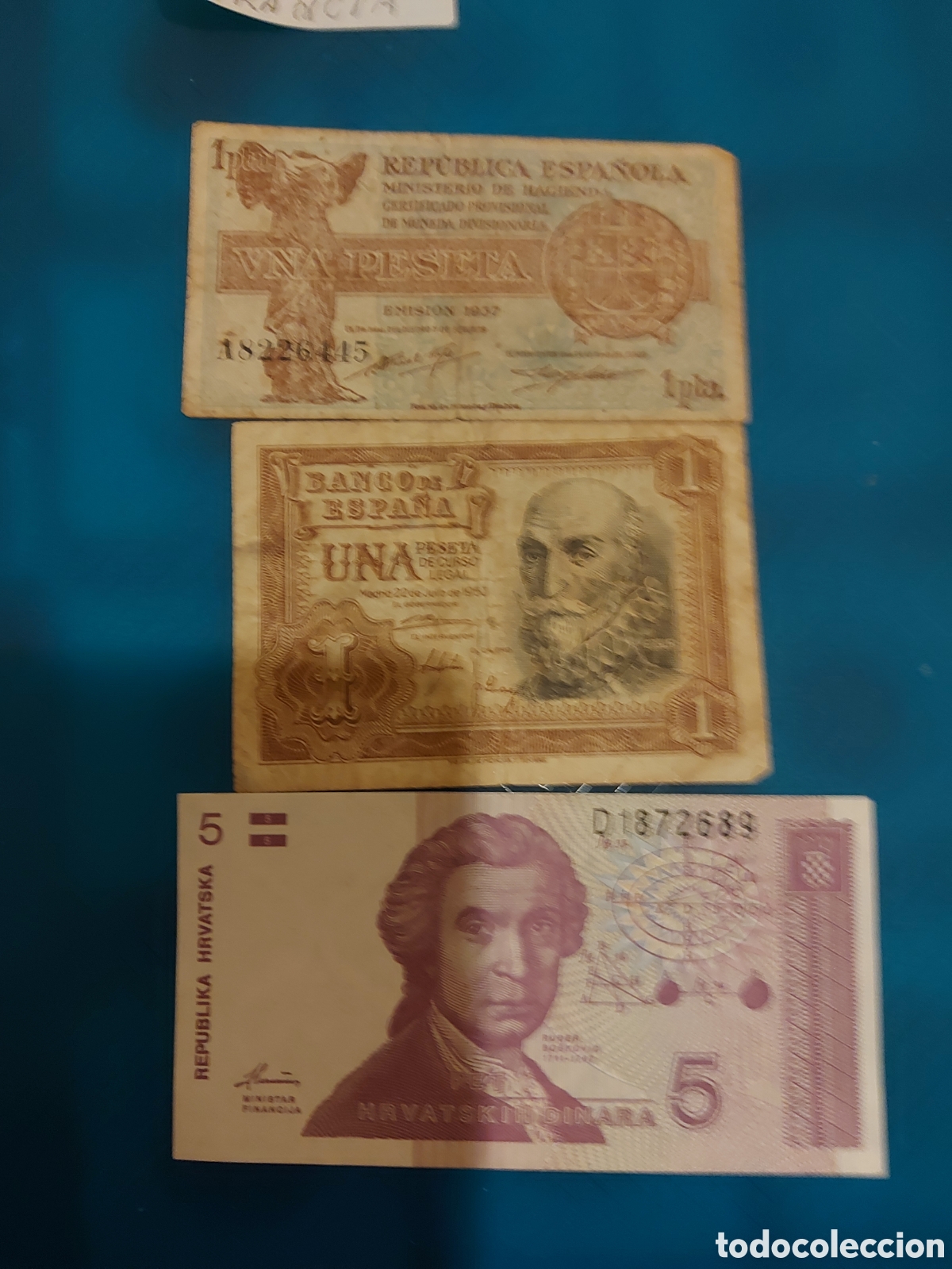 Monedas Rep&uacute;blica: 2 deEspa&ntilde;a y5 dinarsYu - Foto 1