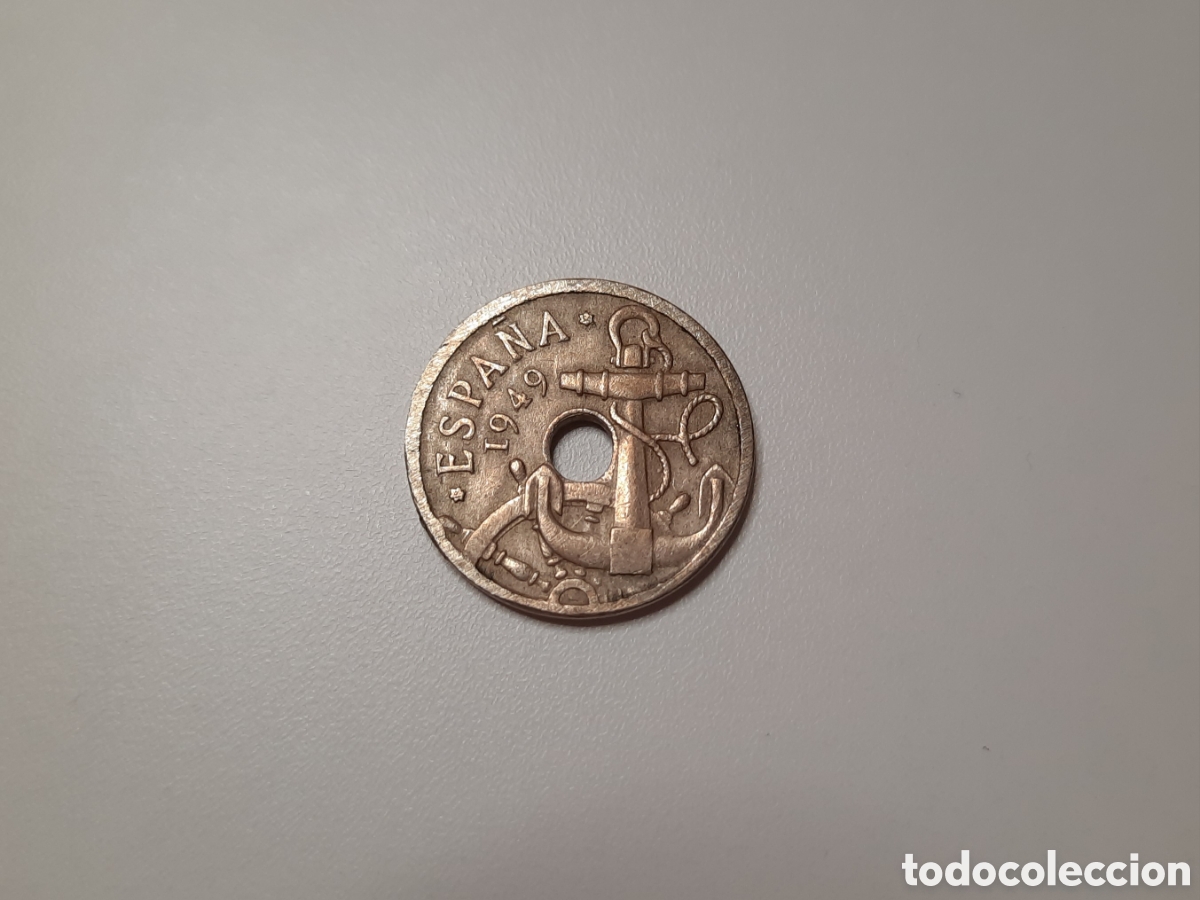 Monedas Rep&uacute;blica: Moneda 5 centimos 1949, Estrella 54 - Foto 1