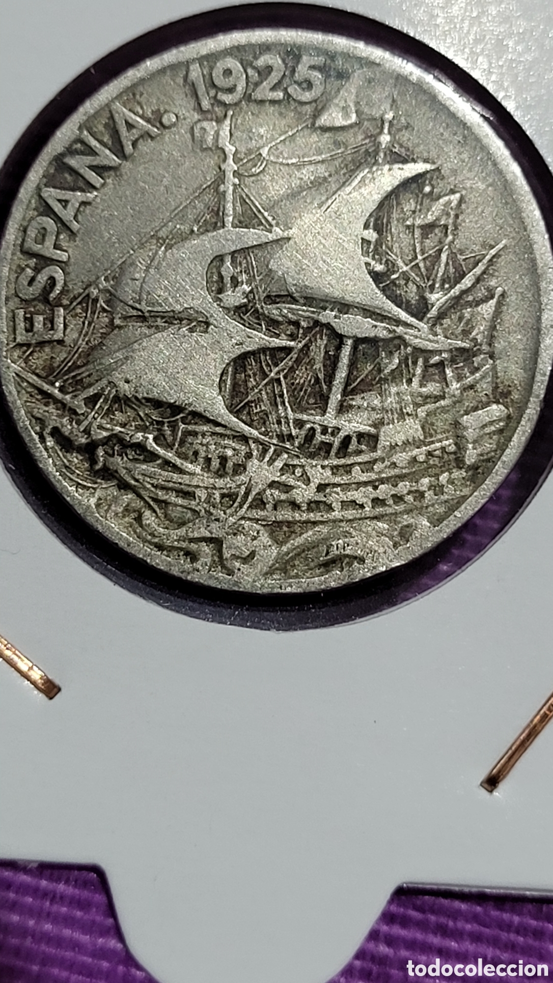Monedas Rep&uacute;blica: Moneda 25 centimos Rep&uacute;blica Espa&ntilde;ola 1925 - Foto 1