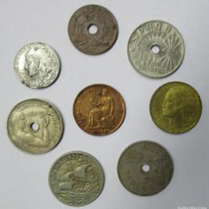 Monedas República: CONJUNTO DE 8 MONEDAS EN CURCULACION DURANTE LA PASADA GUERRA CIVIL ESPAÑOLA. LOTE 4524