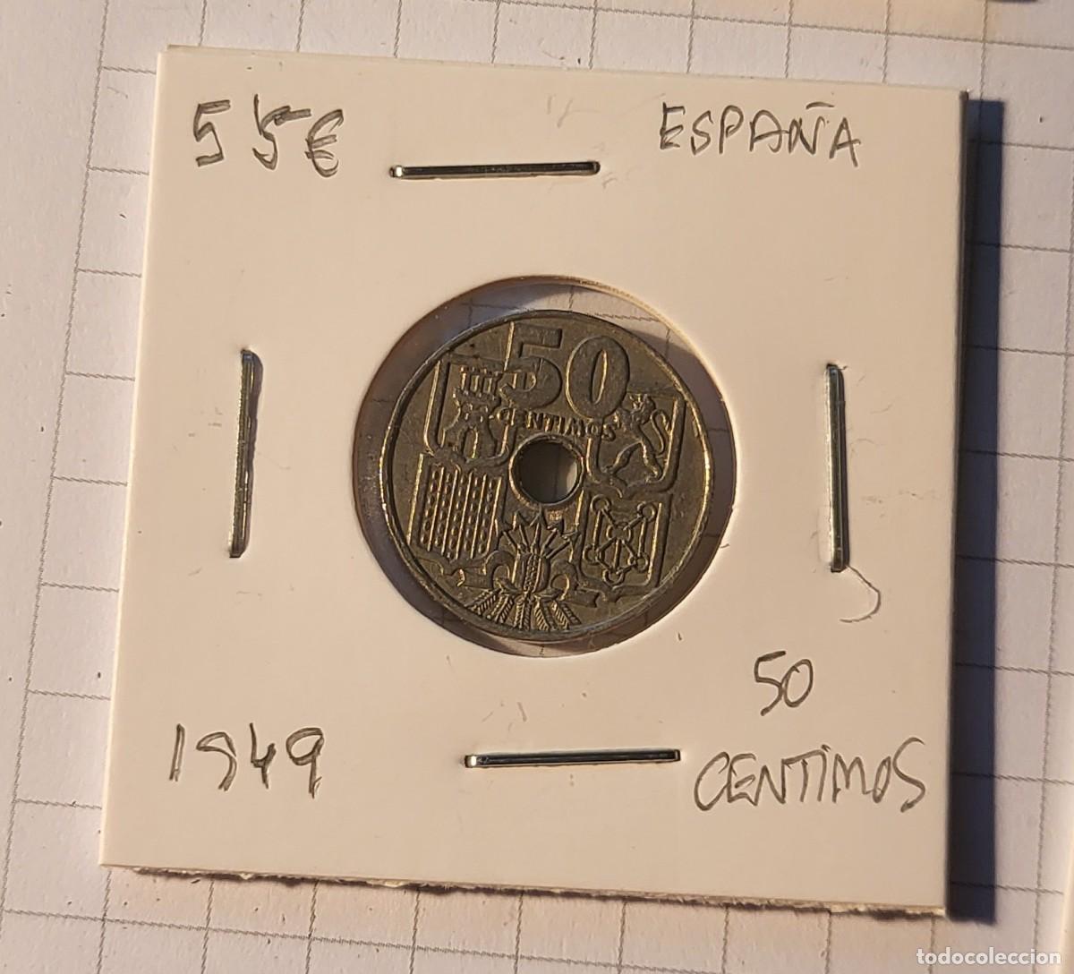 Monedas Rep&uacute;blica: MODEDA DE ESPA&Ntilde;A 1949 50 CENTIMOS - Foto 1