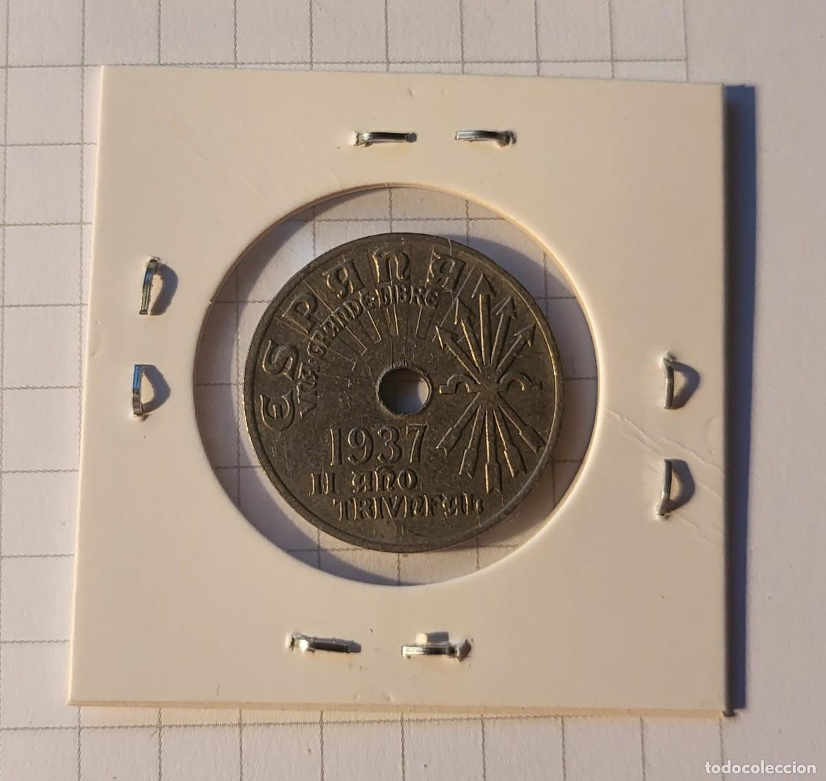 Monedas Rep&uacute;blica: MODEDA DE ESPA&Ntilde;A 1937 25 CENTIMOS - Foto 2
