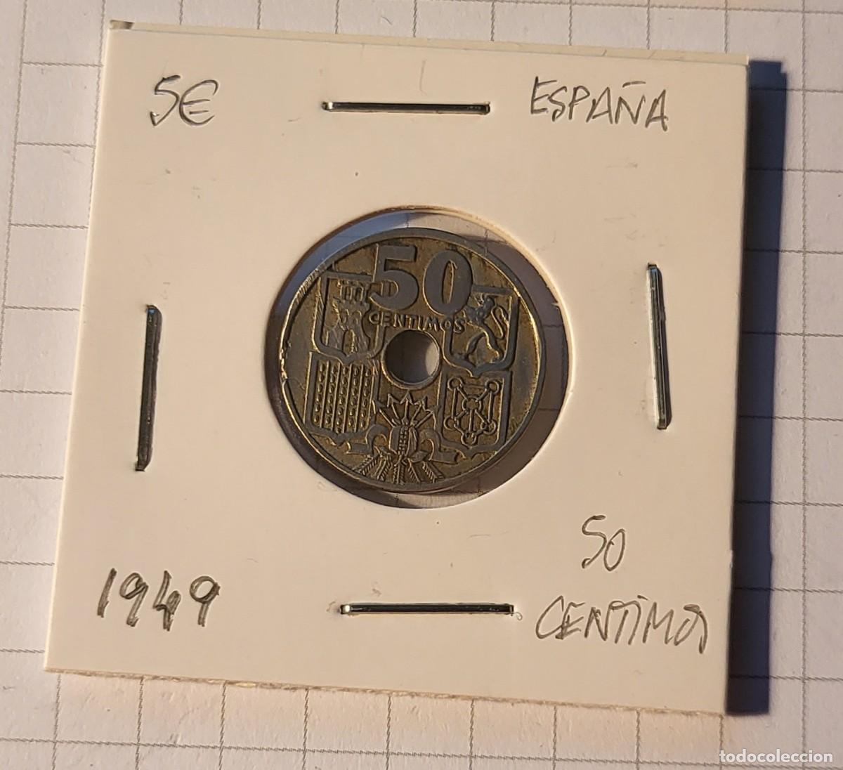 Monedas Rep&uacute;blica: MODEDA DE ESPA&Ntilde;A 1949 50 CENTIMOS - Foto 1