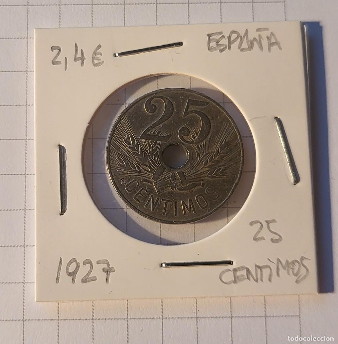 Monedas Rep&uacute;blica: MODEDA DE ESPA&Ntilde;A 1927 25 CENTIMOS - Foto 1