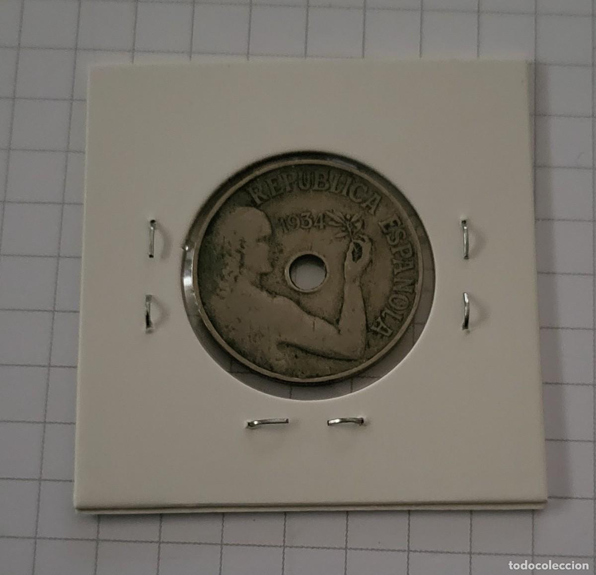 Monedas Rep&uacute;blica: MONEDA DE ESPA&Ntilde;A 1934 25 CENTIMOS - Foto 2