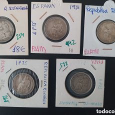 Monedas República: LOTE DE 5 MONEDAS DE 1 PESETA DE 1933 *3*4....PLATA......BONITAS....... ES EL DE LAS FOTOS